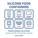 BLUE GINKGO Nesting Silicone Containers - Set of 3 Hard-Shell Silicone Food Storage Containers | BPA Free, Airtight, Dishwasher and Freezer Safe (6.7oz, 10oz, 20oz) - Grey by TinyTreasures Baby Boutique