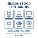 BLUE GINKGO Nesting Silicone Containers - Set of 3 Hard-Shell Silicone Food Storage Containers | BPA Free, Airtight, Dishwasher and Freezer Safe (6.7oz, 10oz, 20oz) - Blue by TinyTreasures Baby Boutique