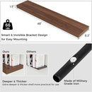 Floating Shelves - 2 Large Wall Mounted Shelves with Invisible Brackets, Long Walnut Wood Floating Wall Shelf for Living Room, Bedroom, Kitchen (48" W x 9" D x 1.5" H) by TinyTreasures Baby Boutique