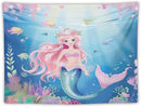 HZOHNAGO Mermaid Girls Tapestry Watercolor Mermaid Princess Pattern Printed Wall Tapestry Wall Hanging for Bedroom Living Room Dorm 40" W x 30" H by CozyNest Decor