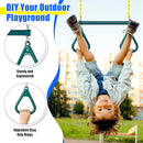 Hungdao 2 Set Gym Ring Trapeze Swing Bar and Climbing Rope with Platforms Disc Heavy Duty Coated Chains Seat Accessories for Outdoor Indoor Playground Backyard(Green) by TinyTreasures Baby Boutique