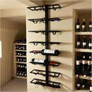 8 Bottle Wall Mount Wine Rack with Wine Glass Holder, Metal Wine Wall Rack, Wall Racks for Wine Bottles Display and Storage, Hanging Bottle Organizer for Living Dining Room Wine Cellar Bar (Black） by CozyNest Decor