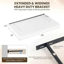 24" Floating Shelves for Wall, 12" Deep Slim White Floating Shelves, Wall-Mounted Shelves for Bedroom, Living Room, Kitchen, Bathroom - Set of 2 by CozyNest Decor