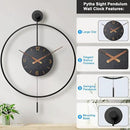 Large Modern Wall Clock,30.7× 20 Inch Big Metal Minimalist Arabic Numeral Dial,Decorative Farmhouse Pendulum Wall Clocks with Walnut Pointers forLiving Room Decor, Office,Dining Room by CozyNest Decor