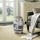 Safavieh Castle Gardens Collection Glazed Ceramic Blue Dragon's Breath Chinoiserie Garden Stool by GreenHaven Gardens