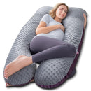 Meiz Pregnancy Pillow, Pregnancy Body Pillow, Pregnancy Pillows for Sleeping, Maternity Pillow for Pregnant Women with Velvet Cover, Grey & Purple by TinyTreasures Baby Boutique
