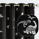 Vangao Kids Curtains Black Blackout Dinosaur Curtains for Boys Kids Nursery Girls Room Silver Dino Foil Print Thermal Insulated Drapes Grommet Top Window Treatments 63 Inches Length 2 Panels by TinyTreasures Baby Boutique