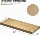 Fun Memories Floating Shelves - 24 Inch Rustic Wooden Wall Shelves - Extra Deeper & Thicker Wall Mounted Storage Shelf for Living Room, Kitchen, Farmhouse - 24" x 9" x 1.6" 2Pack, Oak by CozyNest Decor