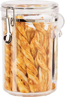OGGI Clear Canister Airtight 61oz - Clamp Lid & Spoon - Airtight Food Storage Containers, Ideal for Kitchen & Pantry Storage of Bulk, Dry Food Including Flour, Sugar, Coffee, Rice, Tea, Spices & Herbs by CozyNest Decor