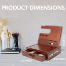 Solid Wood Nightstand Organizer by SolaJoy, Docking Station, Gifts for Men, Made of Cedar, Versatile Bedside Table Organizer for Cellphone, Watch, Headphone, Keys Walnut Wood by CozyNest Decor