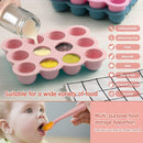 12x1.5oz Baby Food Freezer Tray with Clip Lid Gossamer Pink | Food Grade Silicone Storage Containers for Purees & Vegetables by TinyTreasures Baby Boutique