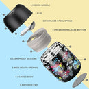 17 oz Insulated Lunch Containers Hot Food Jar, Wide Mouth Lunch Thermo for Kids Adults, Vacuum Stainless Steel Lunch Box With Handle Folding Spoon for School, Office Black - Car by TinyTreasures Baby Boutique