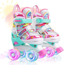 4-Pejiijar Rainbow Unicorn Kids Roller Skates for Girls Toddler Ages 2-4 5-8 8-12,Adjustable Roller Shoes with Luminous Wheels for Birthday Xmas Gifts by TinyTreasures Baby Boutique