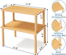 Cabinet Organizer Shelf(Set of 2),Kitchen Counter Shelves,Bamboo Stackable Expandable Spice Rack Countertop(Medium)