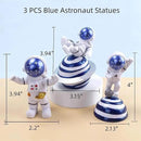Blue Astronaut Statues Set of 3, Outer Space Theme Figurines Planet Nursery Classroom Bedroom Decor Cake Toppers by CozyNest Decor