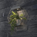Grand patio Outdoor Leiden LED Solar Hexagon Wall Sconce Planter, with Dusk to Dawn Sensor Decor Wall Lighting for Garage Doorway Patio Yard, Cement Grey (L-Linear) by GreenHaven Gardens