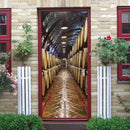 3D Door Stickers Murals - Peel & Stick Wine Cellar Theme - Removable PVC Waterproof Door Poster, 37.4" x 78.7" for Bedroom & Living Room by GreenHaven Gardens