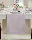 Solino Home Linen Lilac Table Runner 144 Inches Long - 100% Pure Linen Extra Long Table Runner 14 x 144 Inch - Classic Hemstitch by CozyNest Decor