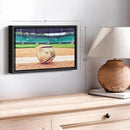 ElephantStock Baseball In Stadium Wall Art - Horizontal Framed Canvas - 1-Piece Living Room Wall Decor - Car Photography Canvas Print - Brown and Beige Decor for Wall - 13" X 9" by CozyNest Decor