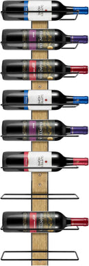 Sorbus Wall Mounted Wine Rack - Wood Wine Rack Wall Mounted for Bottles, Liquor, Champagne - Black Metal Wine Bottle Holder for Home Bar (Set of 3) by CozyNest Decor