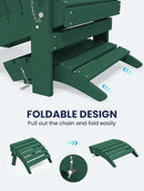 KINGYES Folding Adirondack Ottomans Set of 2 for Adirondack Chair, Green by GreenHaven Gardens