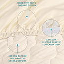 FABDREAMS Organic Quilted Mattress Protector Twin Size | Mattress Pad| Mattress Cover| Naturally Breathable | Noiseless| Fits up to 17" Deep Pockets| Temperature Regulating | Ivory by TinyTreasures Baby Boutique