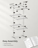 SONGMICS Clothes Drying Rack Stand 4-Tier, Foldable Laundry Drying Rack 68.1-Inch Tall, Steel, Rolling Clothes Horses Dryer Rack, Easy to Assemble, Indoor Outdoor Use, Dove Gray ULLR701G01 by TinyTreasures Baby Boutique