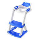 SKYROKU Potty Training Toilet, New Sector-Shape Stabilized Base two in one Toddler Toilet Seat with Splash Guard, Anti Slip Pad, and Step Stool Dark Blue by TinyTreasures Baby Boutique