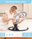 LAREX Baby Swing to Toddler Electric Infant Swing Portable for Newborn Boy Girl, 5 Sway Speeds with Remote Control, 12 Preset Melodies and Bluetooth, 0-6 Months Max 20 Lbs (Light Wood Grain) by TinyTreasures Baby Boutique