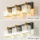 Modern Bathroom Vanity Light 3-Lights Black Gold Crystal Bathroom Wall Light Vanity Light Fixtures，20.47-inch Modern Minimalist Design by CozyNest Decor