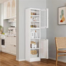 67" Tall Bathroom Storage Cabinet, Narrow Metal Floor Cabinet with Glass Door and Adjustable Shelves, Freestanding Metal Locker for Laundry, Kitchen, Dining Room by CozyNest Decor
