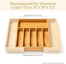 SMIRLY Silverware Drawer Organizer – Bamboo Kitchen Drawer Organizer, Adjustable Utensil Holder and Cutlery Tray, Drawer Dividers for Flatware and Kitchen Utensils by CozyNest Decor