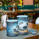 Flickering Flameless Candles, Soccer Ball LED Candles with Remote Timer, Set of 2 Battery Operated Candle for Valentine Wedding Birthday by GreenHaven Gardens