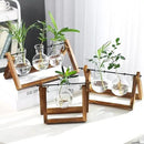 Kingbuy Plant Propagation Station Air Plant Terrarium Bulb Vase with Wooden Swivel Holder Desktop Glass Planter for Indoor Water Plants Home Office Tabletop Decor - 1 Bulb Vase by GreenHaven Gardens