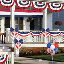 4Pack American Bunting Flag 2x4 Ft Patriotic Bunting Flags 4th of July Decor Outside Porch USA Pleated Half Fan Flag Decorate Garden Embroidered Star Red White & Blue Stripe Banner by GreenHaven Gardens