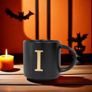 COLLECTIVE HOME - Monogram Ceramic Mugs, 15 oz Golden Initial Black Coffee Cups, Elegant Alphabet Tea Mugs, Elegant Personalized Mug with Gift Box, Unique Mug with Double Side Capital Lette (I) by CozyNest Decor