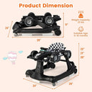 HONEY JOY 4-in-1 Baby Walker, Activity Push Walker w/3 Adjustable Heights, Smooth Wheels w/Adjustable Speed, Padded Seat, Music & Light, Foldable Car Walker for Baby Boys Girls Age 6 Months+ (Black) by TinyTreasures Baby Boutique