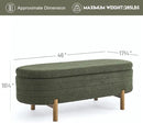 Furniliving 46” Storage Benches, End of Bed Bench with Button-Tufted Large Upholstered Storage Ottoman Teddy Window Bench with Storage Shoe Cabinet Bench, for Bedroom, Entryway, Closet, Green by CozyNest Decor