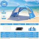 CAMEL CROWN Beach Tent UPF 50+ Sun Shelter for 2/3/5/6 Person, Lightweight Portable Sun Shade with Sand Anchor, Family Beach Day & Outdoor Adventures by TinyTreasures Baby Boutique