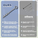 Eurmax USA Trampoline Stakes Screw in Tent Stakes Parts Heavy Duty for Canopies,4-Pack Outdoor Anchor Kit with Straps(Silver) by TinyTreasures Baby Boutique