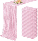 Light Pink Cheesecloth Table Runner 20 Pack 10FT Rustic Gauze Fabric Cheese Cloth Table Runner for Wedding 20 x 120 Inch Long Bridal Baby Shower Table Decorations Boho Sheer Birthday Party Table Decor by CozyNest Decor