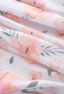 PINNKKU 4-Piece Crib Bedding Set for Boy & Girl, Includes Skirt, Blanket, Sheet & Diaper Bag, Floral, Standard Size by TinyTreasures Baby Boutique