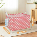 LANGYASHAN Rectangular Storage Bin Collapse Canvas Fabric Cartoon Storage Basket with Handles for Organizing Home Kitchen Boys and Girls Toys Office Closet Shelf Baskets (Rec pink heart) by TinyTreasures Baby Boutique