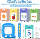 Kidzdo Dinosaur Talking Flash Cards with 254 Words, Birthday Gifts for Ages 1-6 Boys, Educational ABCs Learning Toys, Toddlers Pocket Speech Therapy Toys for 2 3 4 5 6 Year Old Kids, Blue by TinyTreasures Baby Boutique