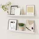 Picture Ledge Shelf, Solid Pine Wood Floating Shelves Set of 2, 24 Inches Nursery Book Shelves for Toys Storage, Kids Bookshelf Wall Mounted for Living Room Bedroom Decor Books Photo Frames, White by TinyTreasures Baby Boutique
