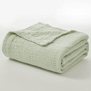 EMME Cotton Throw Blanket for Couch Soft Muslin Blankets 50"x60" Lightweight Breathable Blanket All Season Gauze Blanket, Mint Green by CozyNest Decor