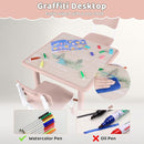 Kids Table and 2 Chairs Set, Height Adjustable (17.7"-26.1") Toddler Table and Chair Set, Multi-Activity Table with Graffiti Desktop, Children’s Table and Chairs for Classroom, Home & Daycare by CozyNest Decor