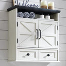 Bathroom Wall Cabinet, Farmhouse 24" Wide Medicine Cabinet with Drawer, Adjustable Shelf, Double Barn Doors, Storage Cabinets for Bathroom, Kitchen, Living Room, Off White by CozyNest Decor