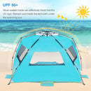 WolfWise 4-5 Person Easy Up Beach Tent UPF 50+ Portable Instant Sun Shelter Canopy Umbrella with Extended Zippered Porch, Blue by TinyTreasures Baby Boutique