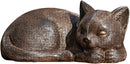 Roman Garden - Bronze Sleeping Cat Statue, 3.5H, Garden Collection, Resin and Stone, Decorative, Garden Gift, Home Outdoor Decor, Durable, Long Lasting by GreenHaven Gardens